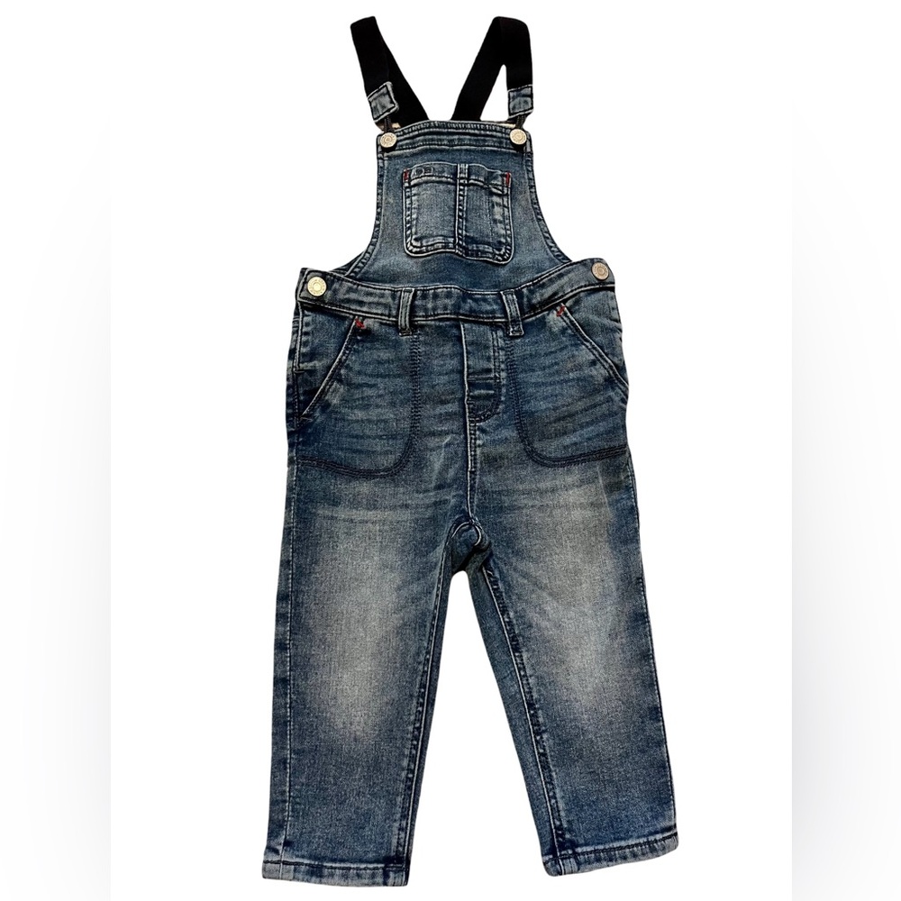 H&M infant overalls size 12-18 Navy elastic straps